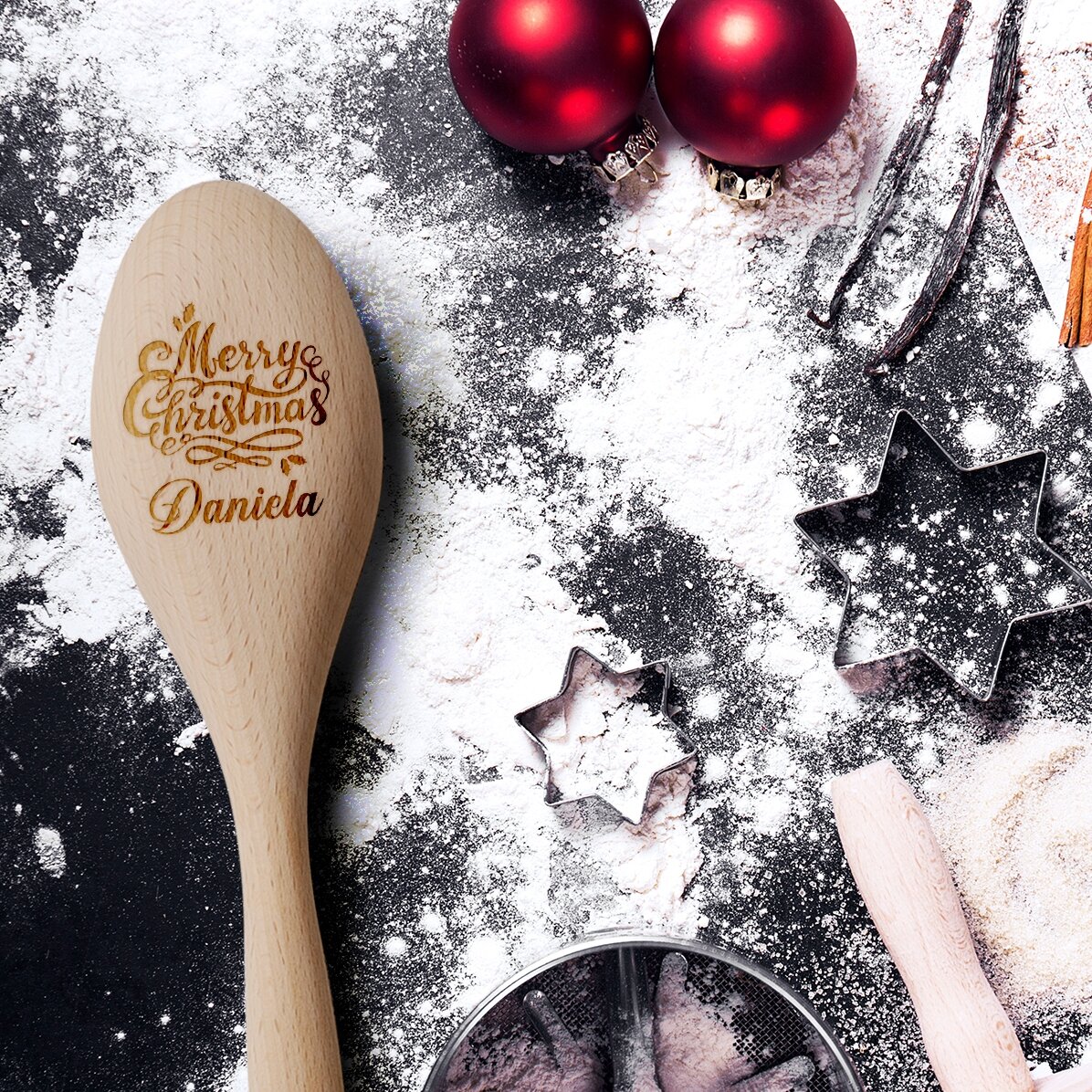 Cucchiaio di legno personalizzato - Merry Christmas to you