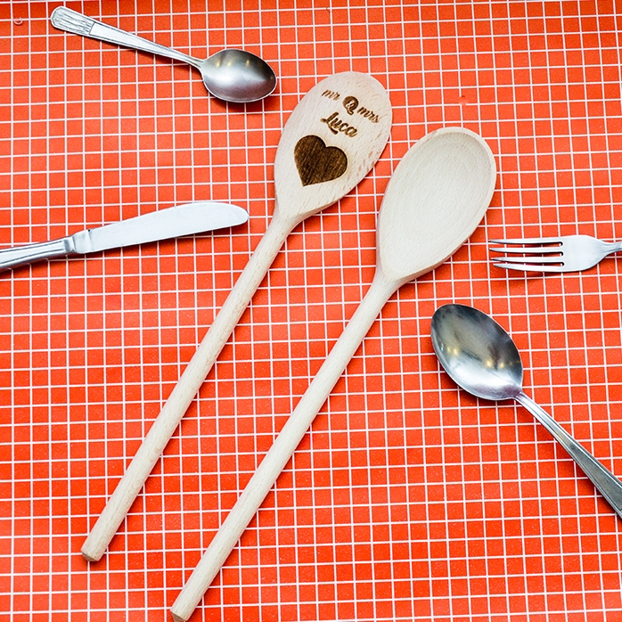 Cucchiaio di legno personalizzato - Mr & Mrs