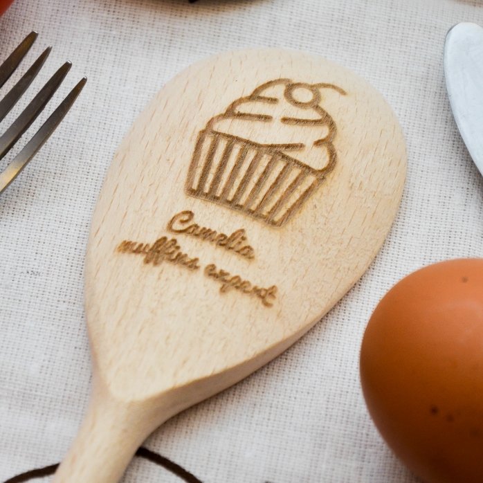 Cucchiaio di legno personalizzato - Muffins Expert