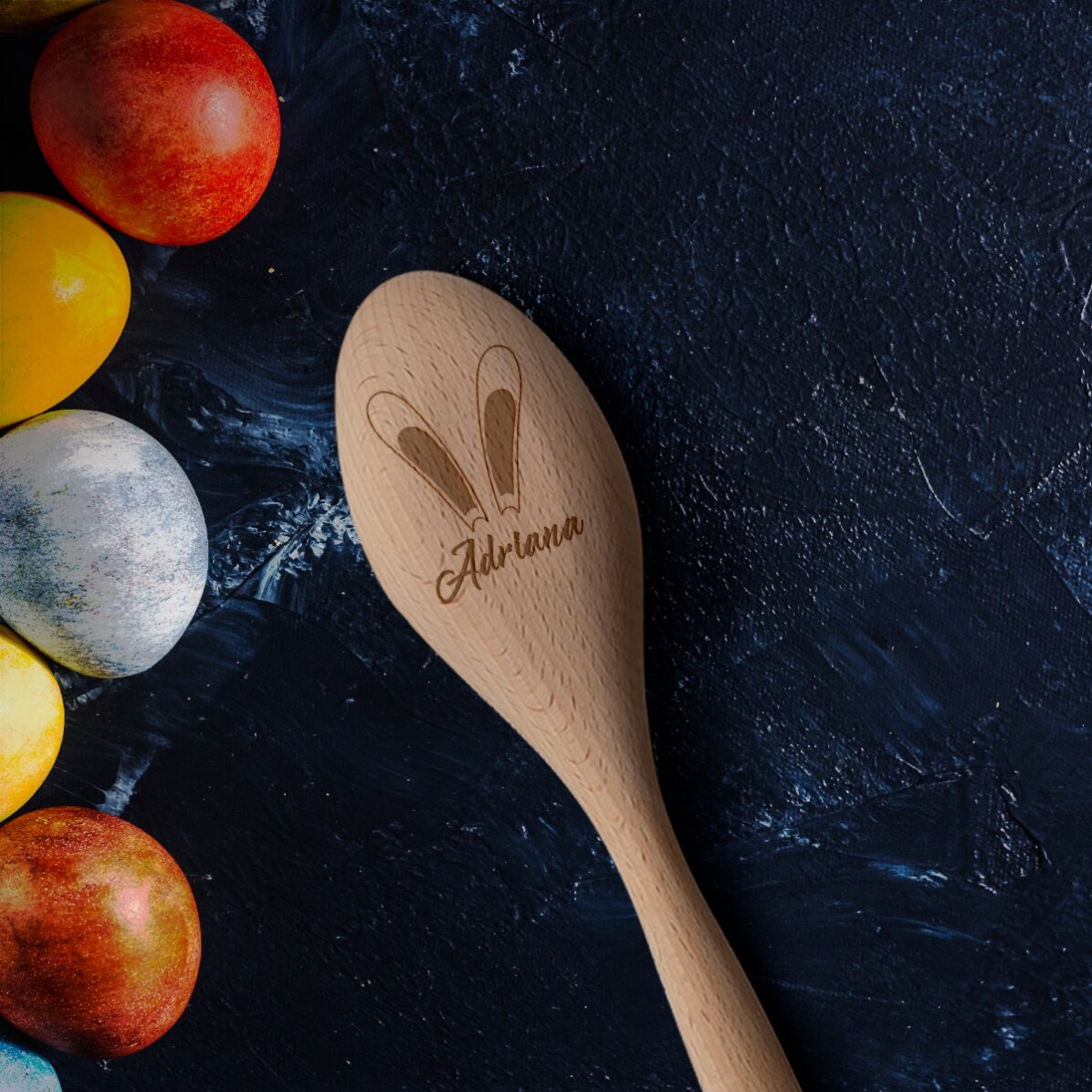 Cucchiaio di legno personalizzato - Orecchie di coniglio