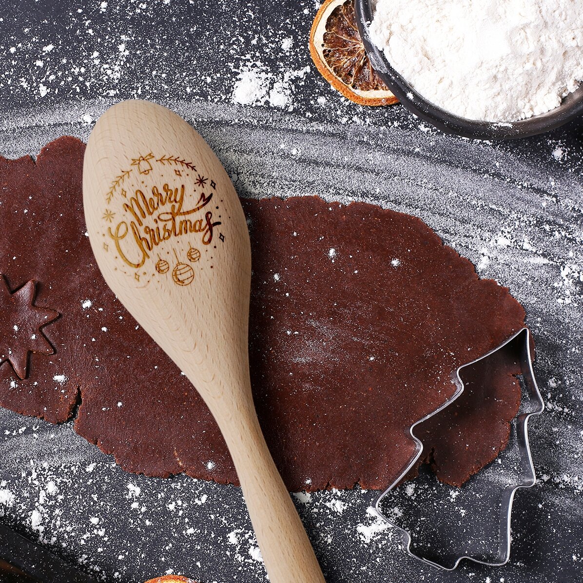 Personalised wooden spoon - Winter Holidays