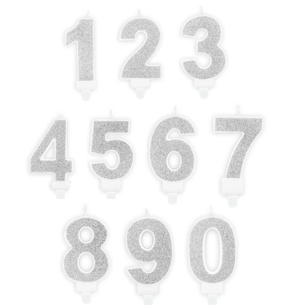 Candeline per torte - Numeri argentati da 7 cm