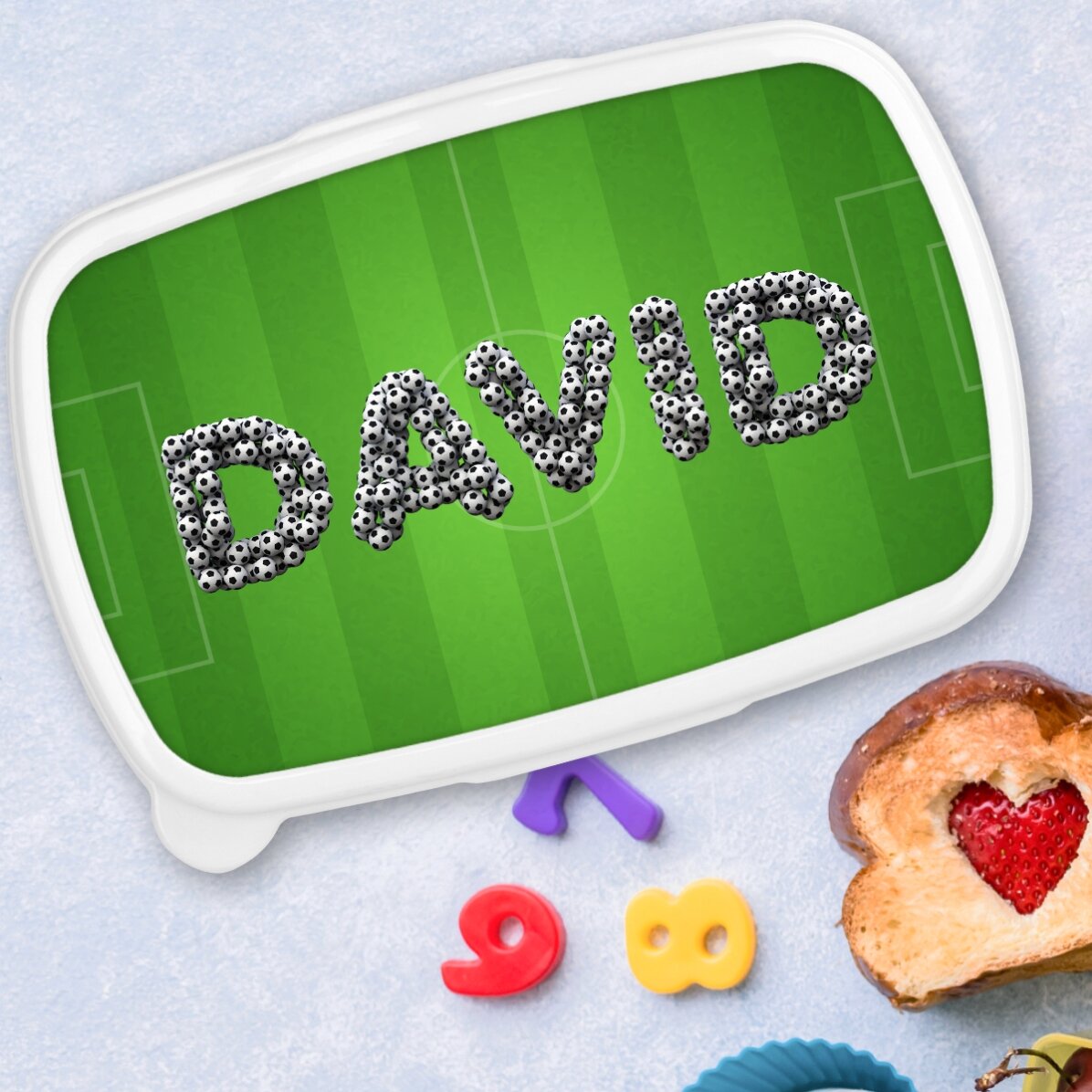 Contenitore per il pranzo, contenitore personalizzato con nome - Calcio