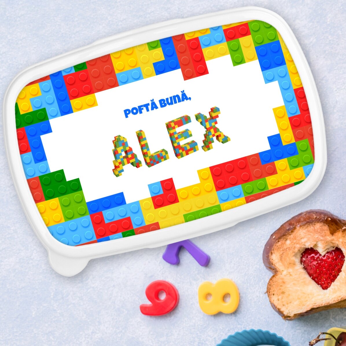 Contenitore per il pranzo, contenitore personalizzato con nome - Lego