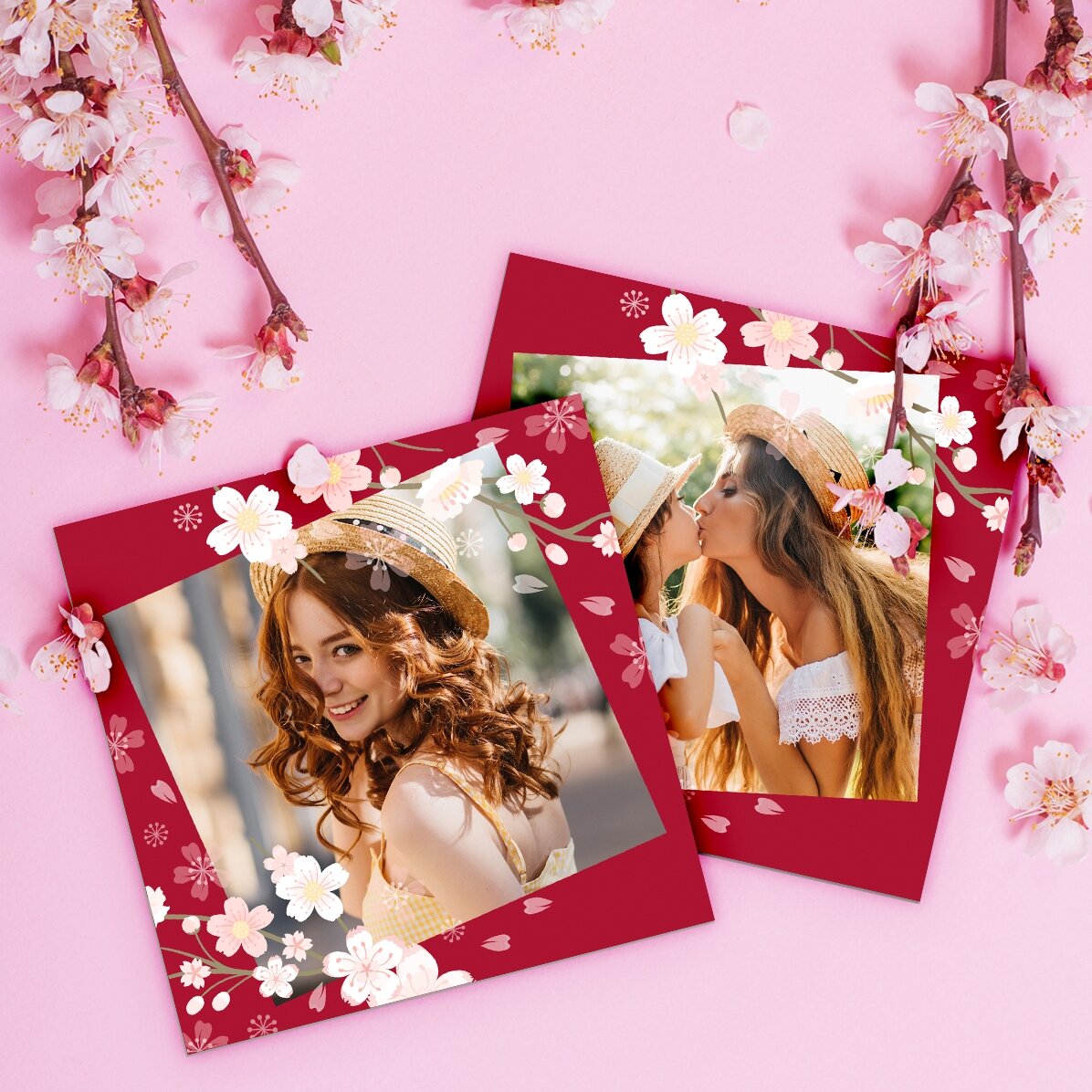 Magnete 10x10 personalizzato con una foto - Fiori di ciliegio