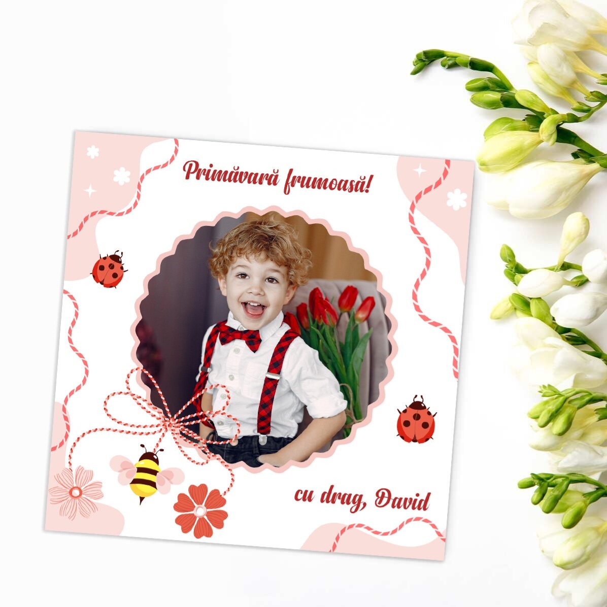 Magnete 10x10 personalizzato con una foto e un testo - 1° marzo