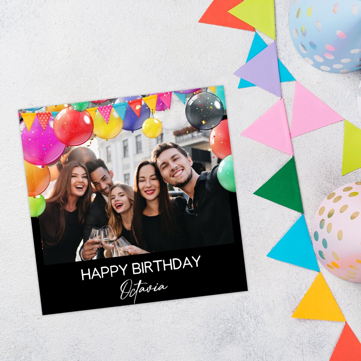 Magnete 10x10 personalizzato con una foto e una scritta - Buon compleanno