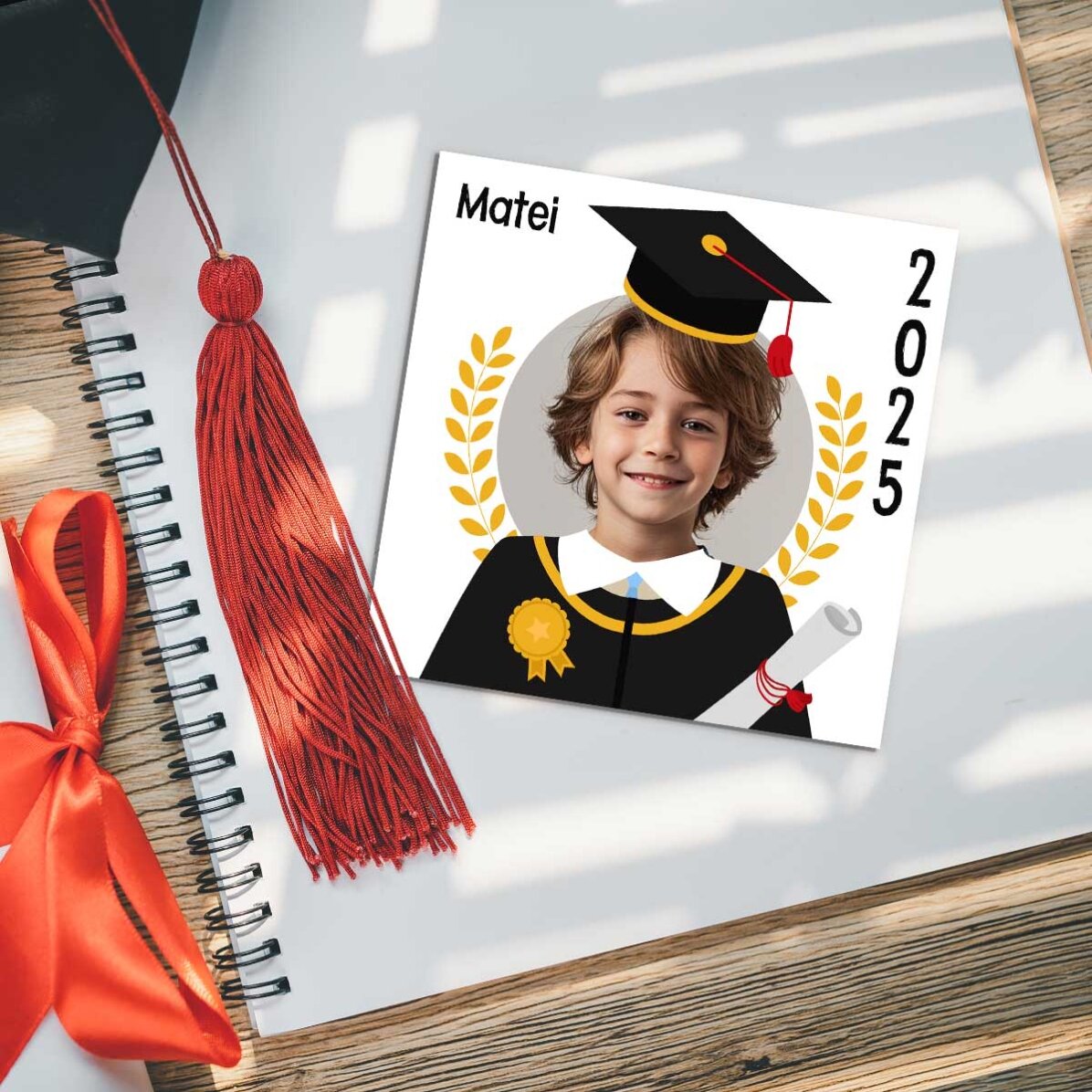 Magnete 10x10 personalizzato con foto e messaggio - Laureato
