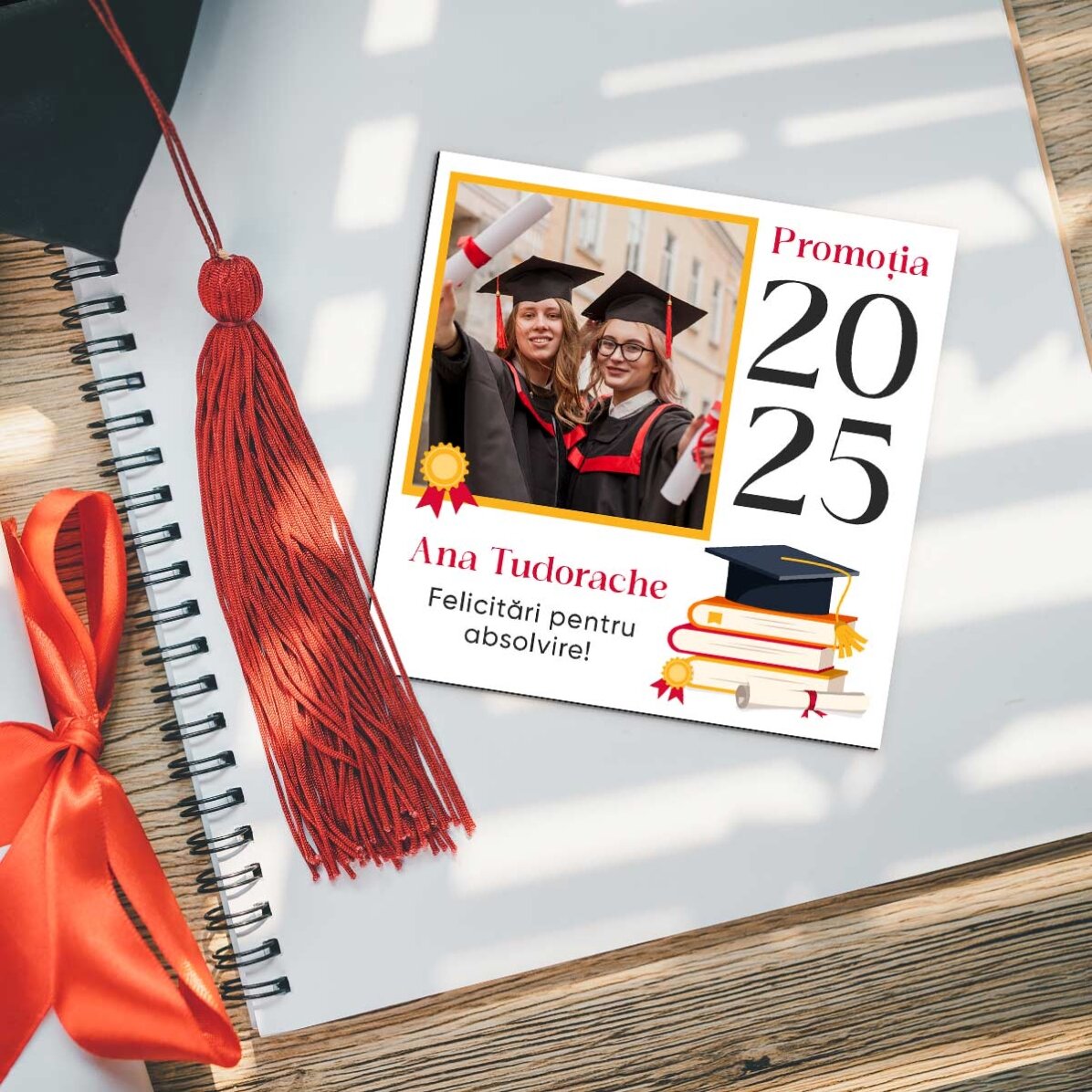 Magnete 10x10 personalizzato con foto e messaggio - Laurea