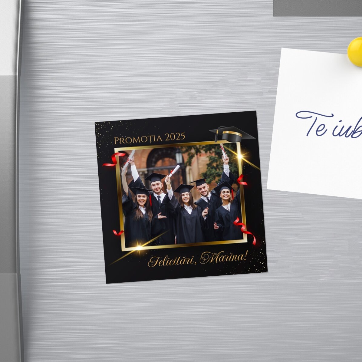 Magnete 10x10 personalizzato con foto e testo - Laurea