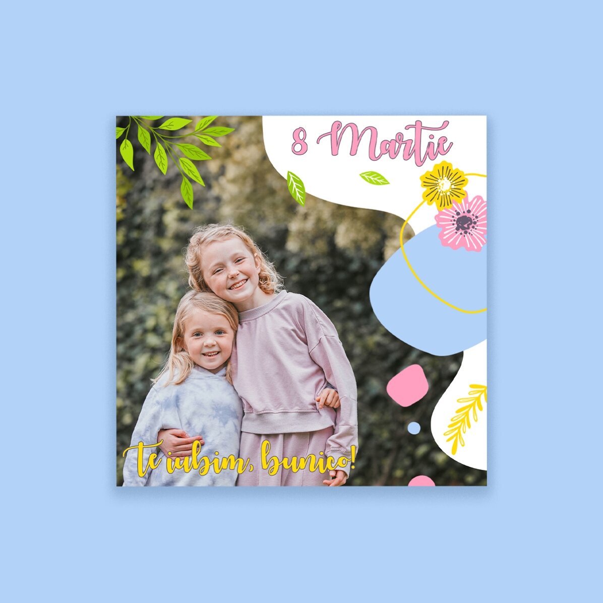Magnete 10x10 personalizzato con foto e testo - Happiness