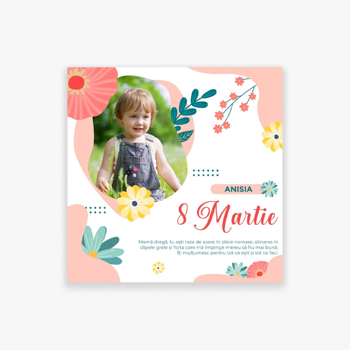 Magnete 10x10 personalizzato con foto e testo - Lovely spring