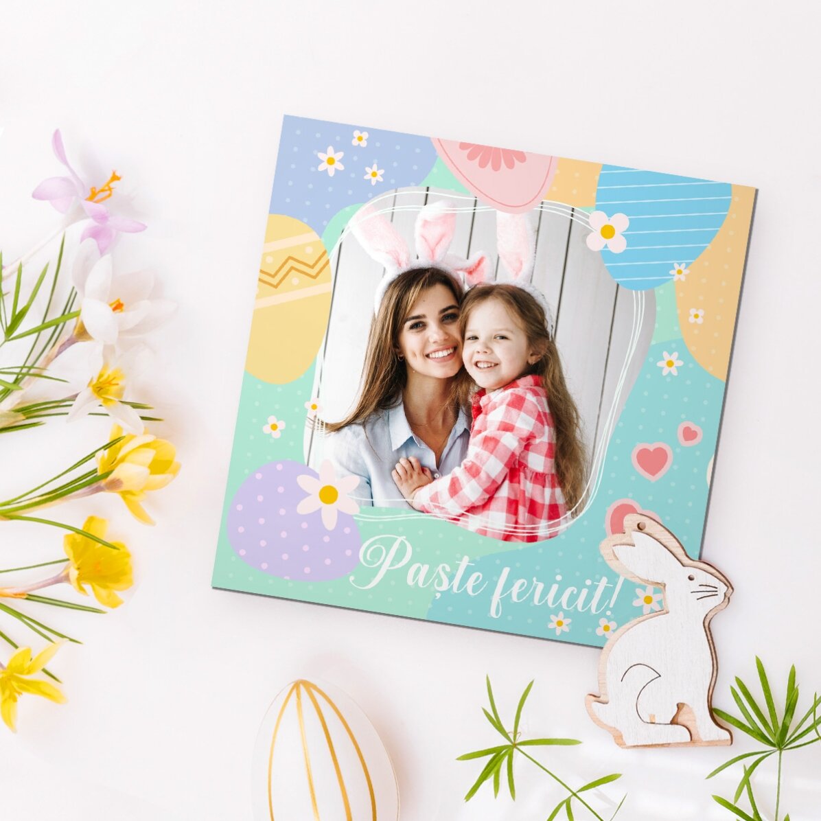 Magnete 10x10 personalizzato con foto e testo - Buona Pasqua