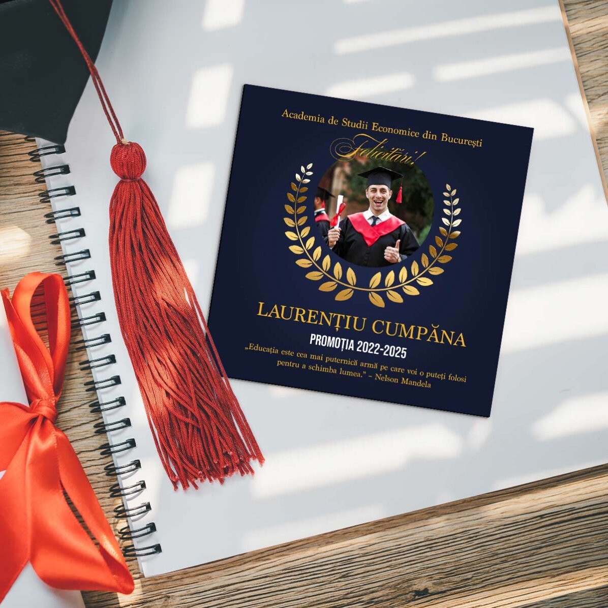 Magnete 10x10 personalizzato con foto e testo per la laurea