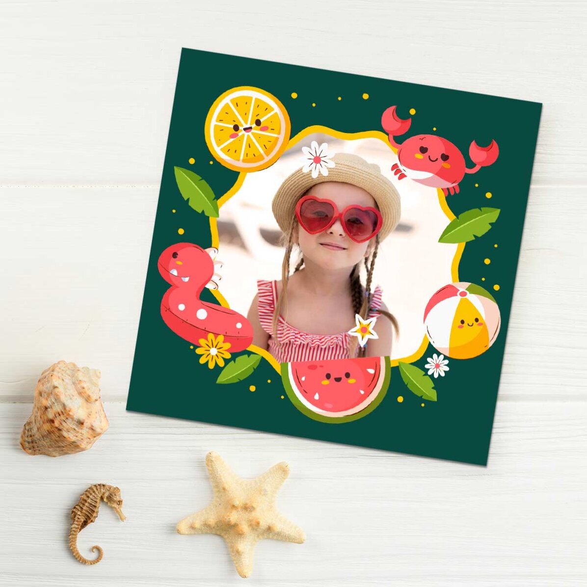 Magnete personalizzato 10x10 con foto - Vacanze estive