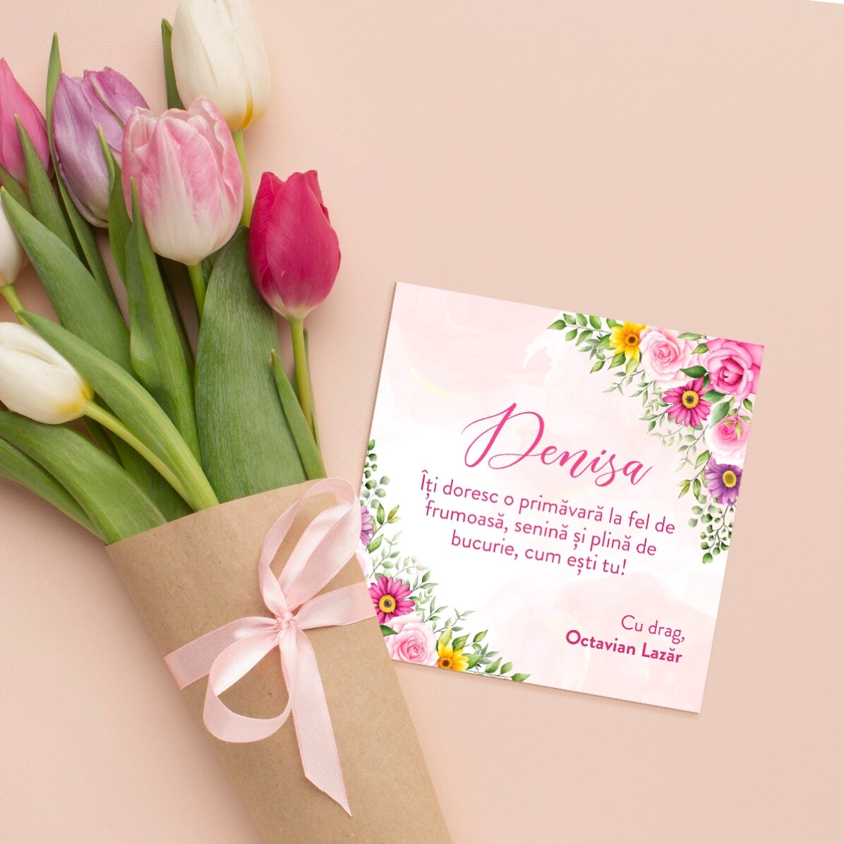 Magnete personalizzato 10x10 con scritta - Che bella primavera!