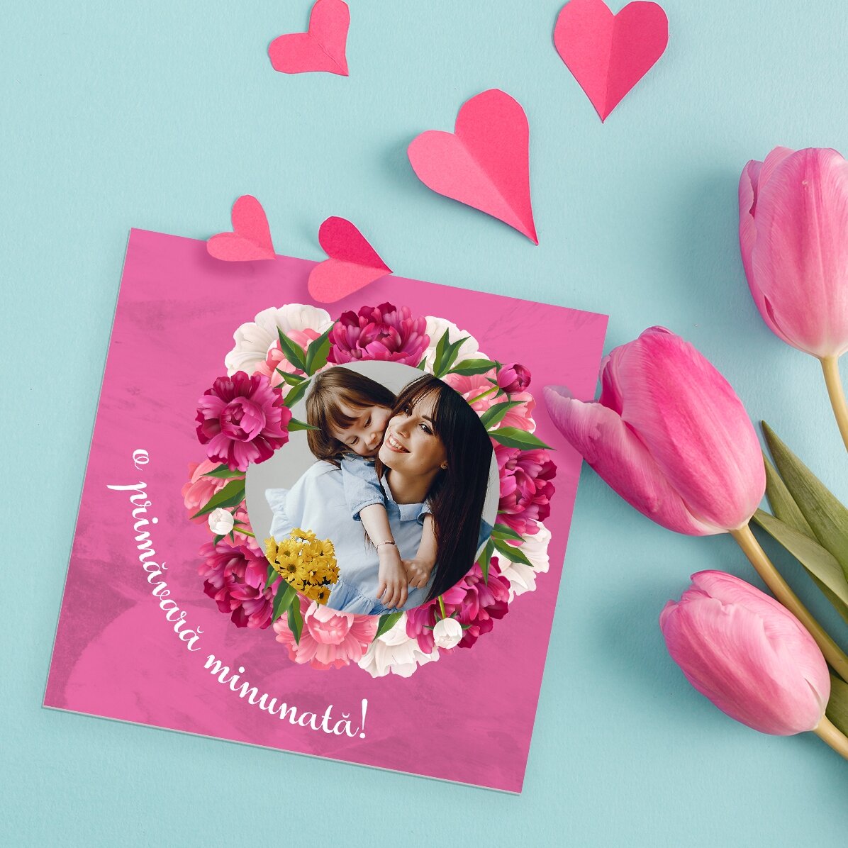 Magnete personalizzato con foto e messaggio - Una bella primavera