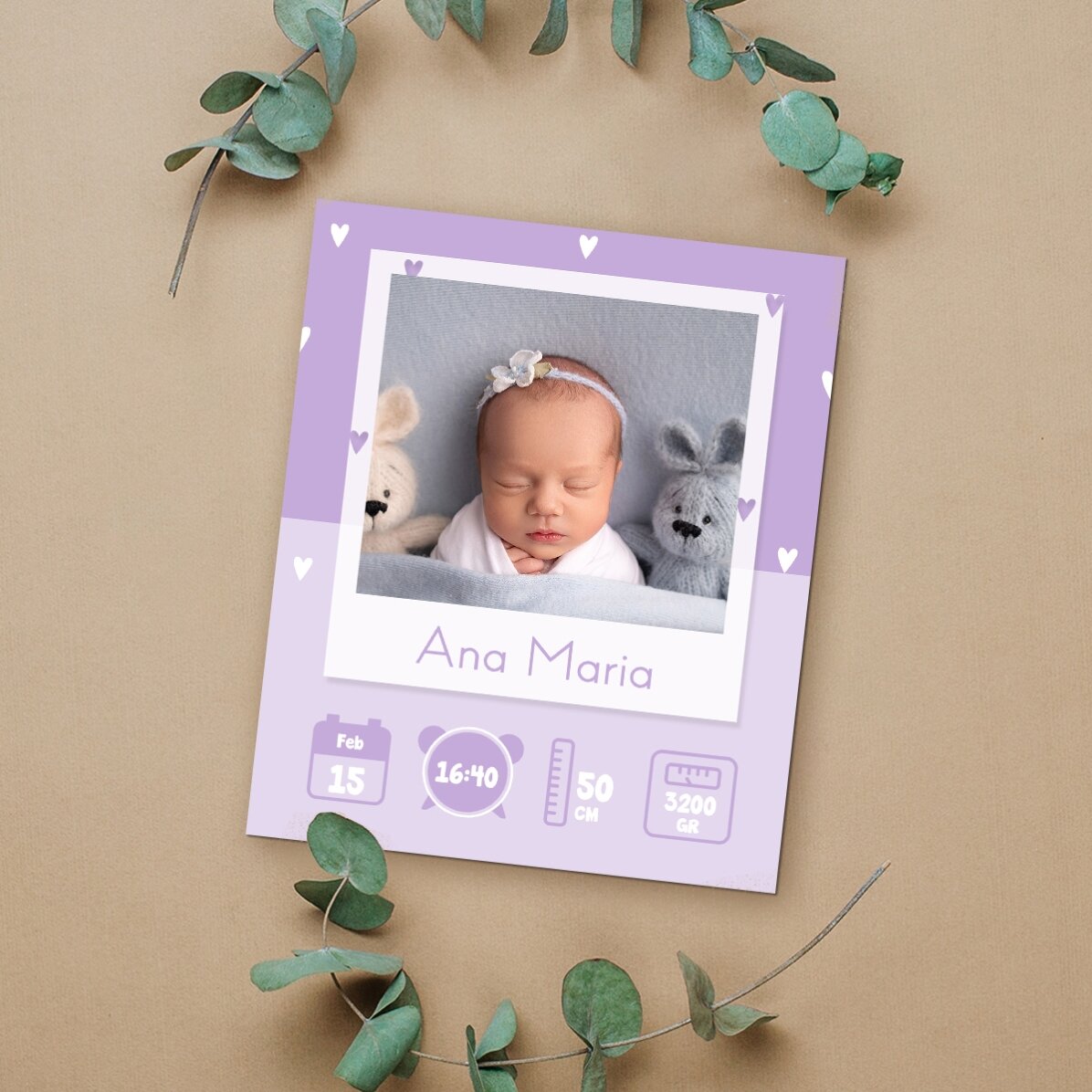 Magnete personalizzato 10x12 cm con foto e testo - Baby