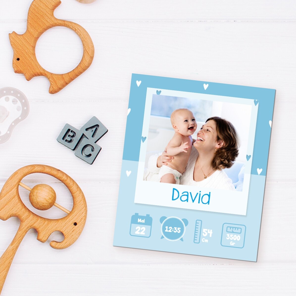 Magnete personalizzato 10x12 cm con foto e testo - Baby
