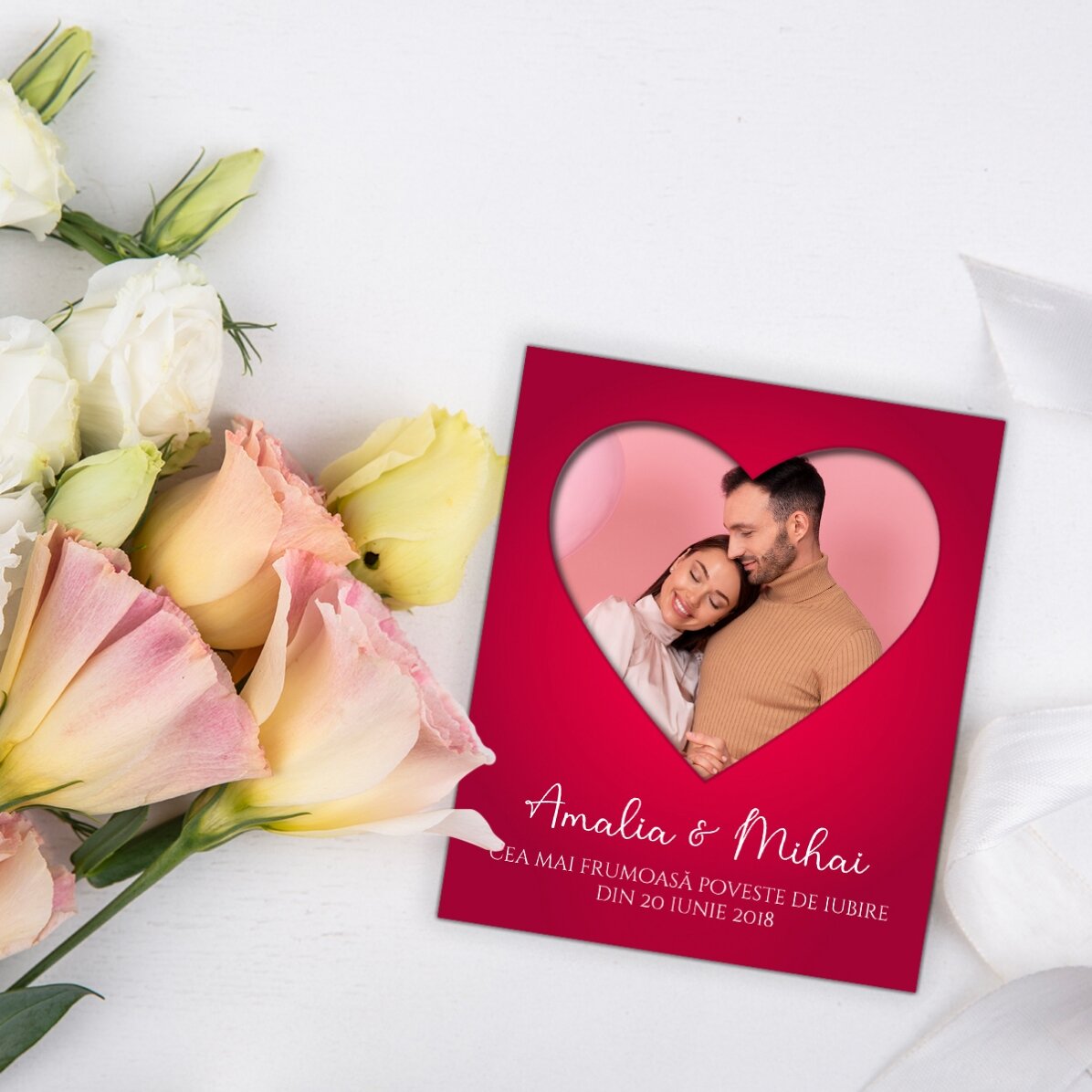 Magnete personalizzato 10x12 cm con foto e testo - In love