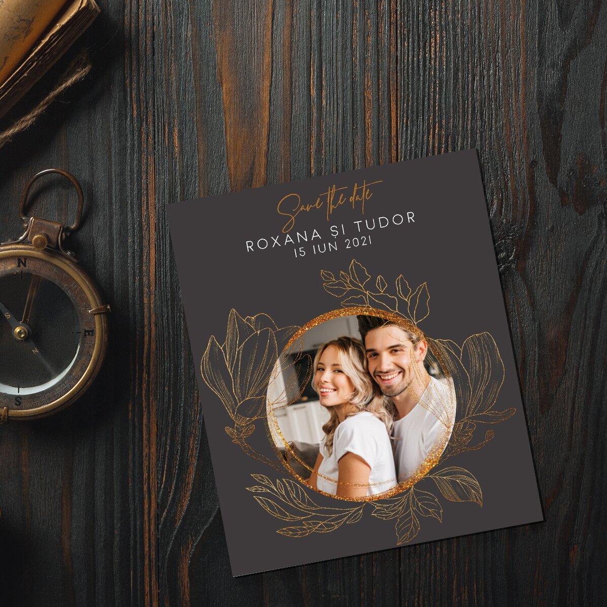 Magnete personalizzato 10x12 cm con foto e testo - Save the date