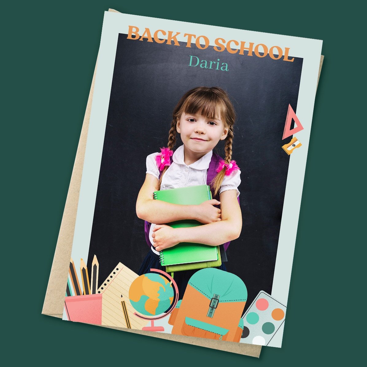 10x15 cm magnet personalised with a photo and text - Back to School