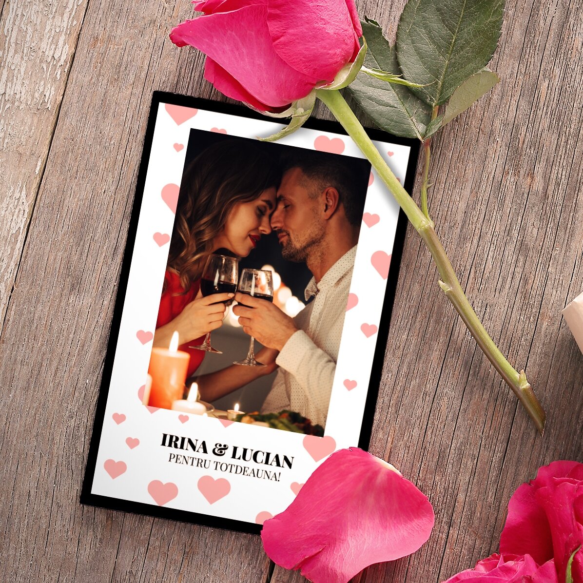 Magnete personalizzato 10x15 cm con testo e foto - Per sempre!