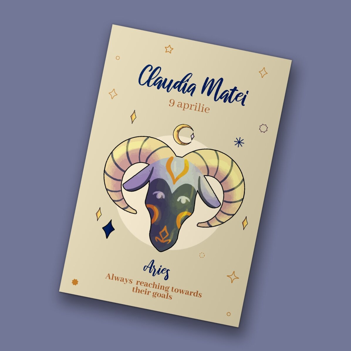 Magnete personalizzato 10x15 cm con testo - Segno zodiacale Ariete