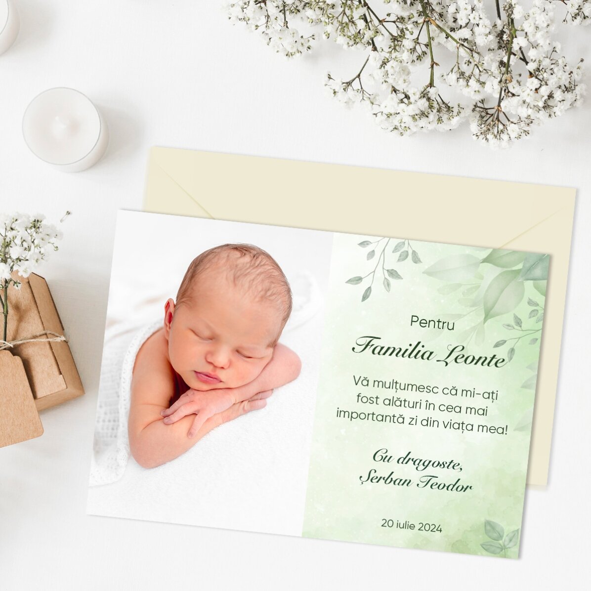 10x7 cm magnet personalised with a photo and message - Christening gift