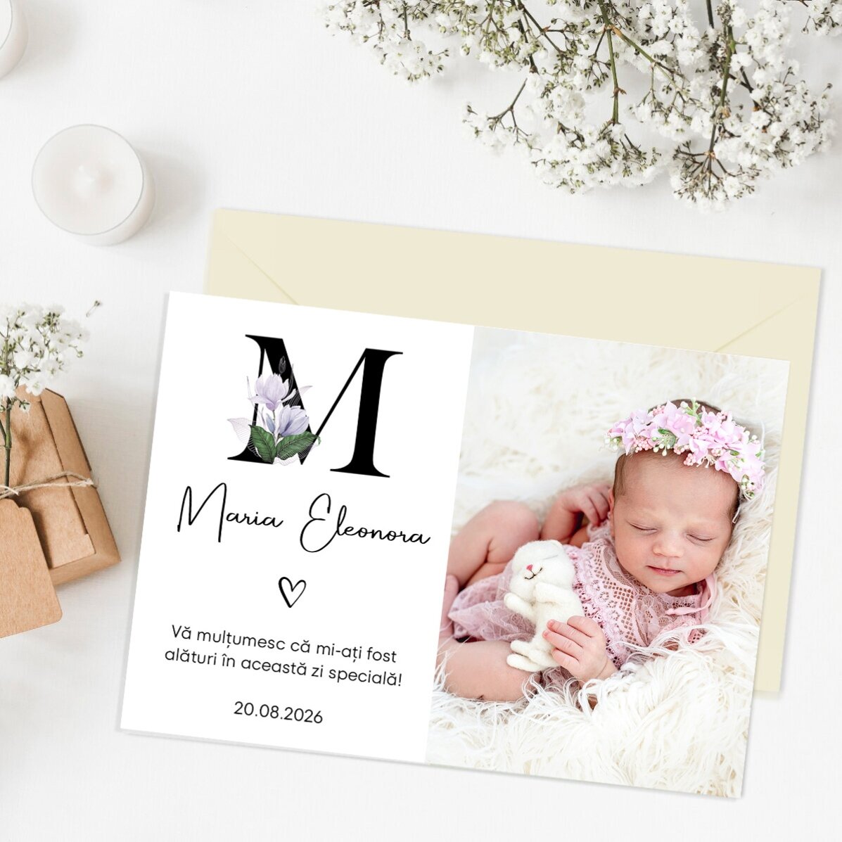 Magnete personalizzato 10x7 cm con foto e testo - Ricordo del battesimo