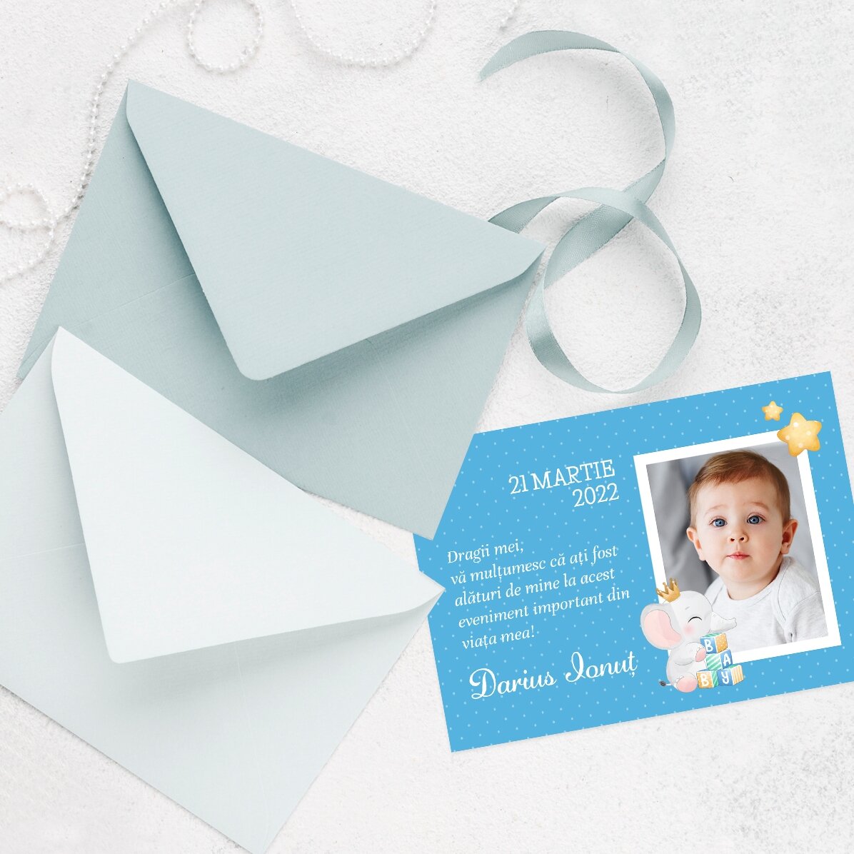 Magnete personalizzato 10x7 cm con foto e testo - Ricordo del battesimo