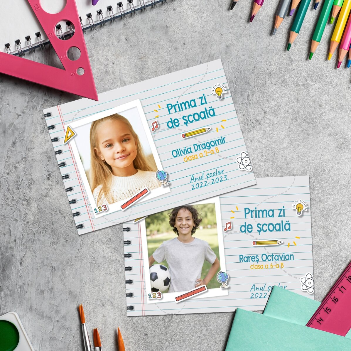 Magnete personalizzato 10x7 cm con foto e testo - Il primo giorno di scuola