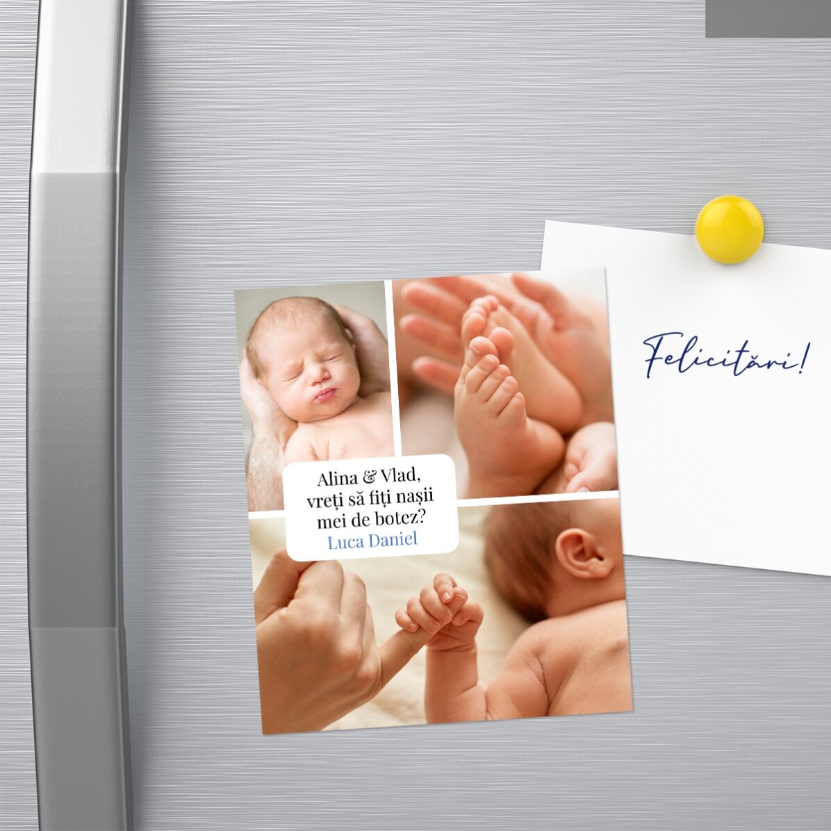 Magnete da grattare 10x12 cm personalizzato con 3 foto e un messaggio