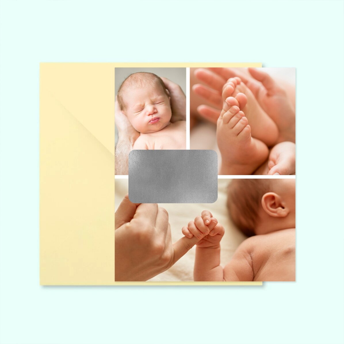 Magnete da grattare 10x12 cm personalizzato con 3 foto e un messaggio