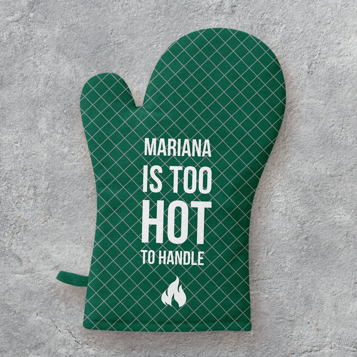 Guanto da cucina personalizzato con scritta - Too hot