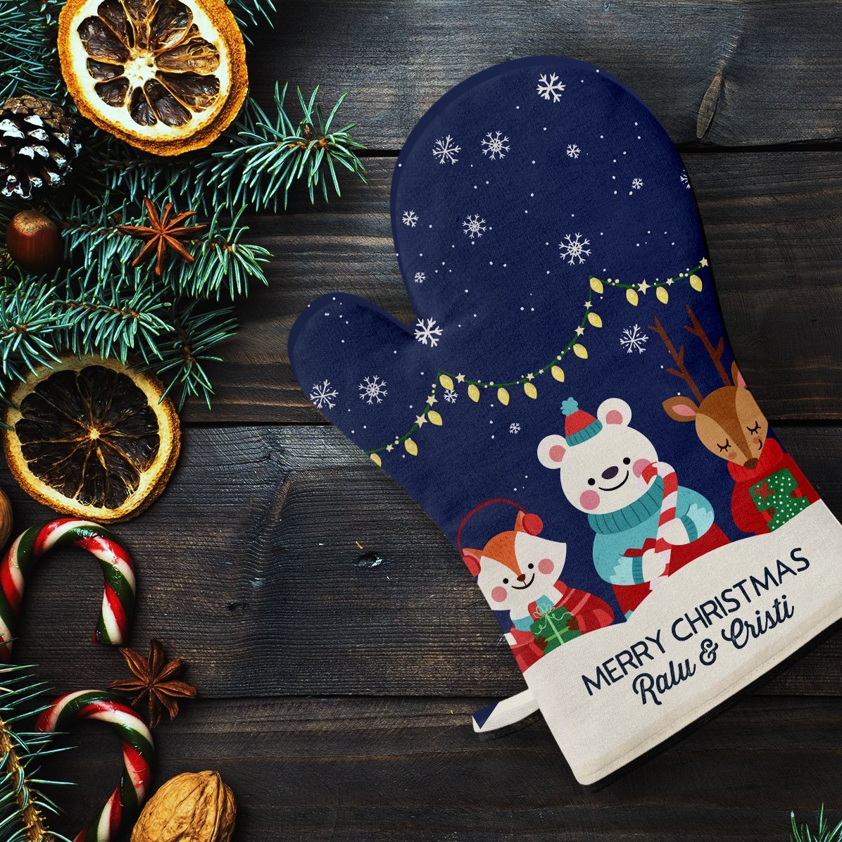 Guanto da cucina personalizzato con scritta - Christmas Night
