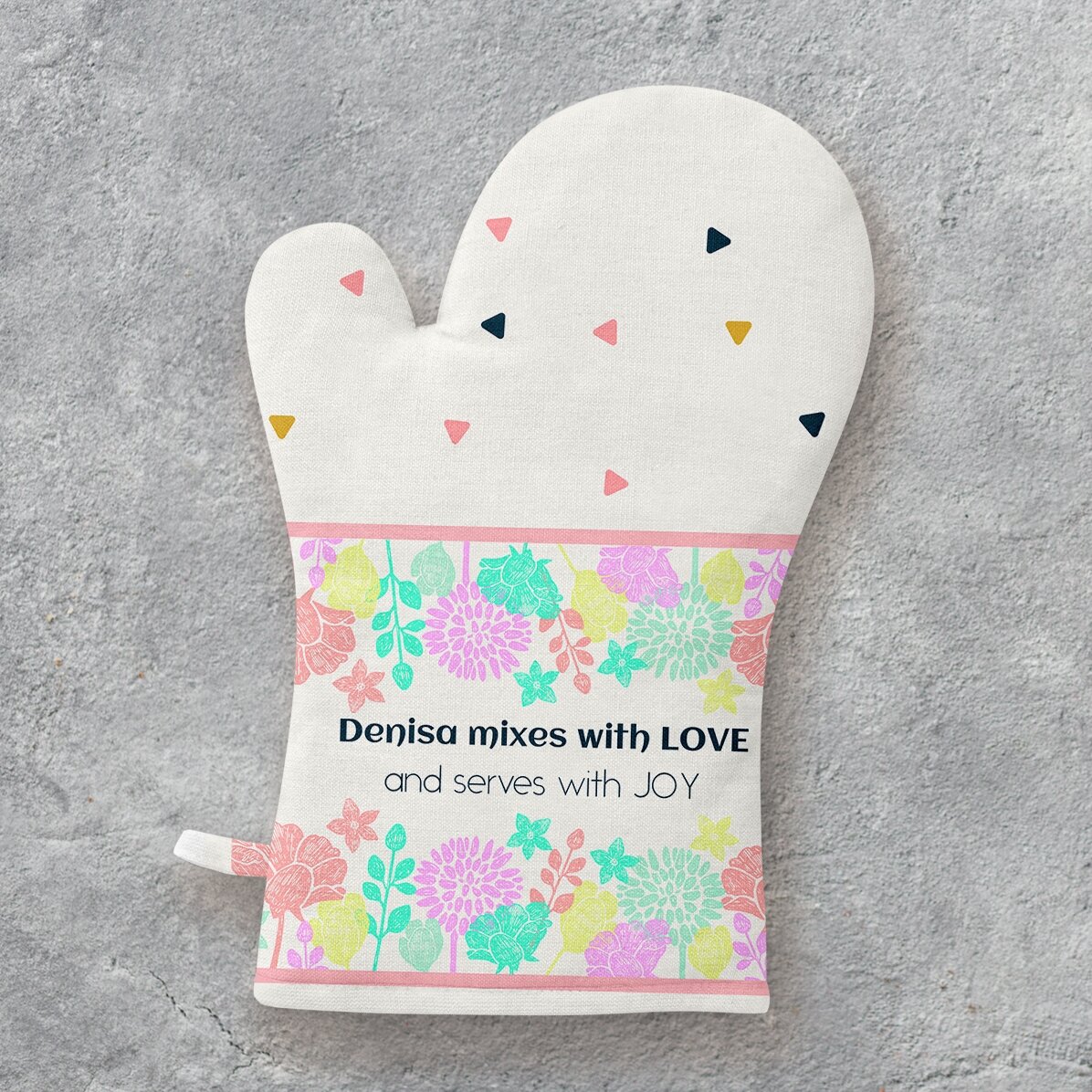 Guanto da cucina personalizzato con scritta - Mixed with love