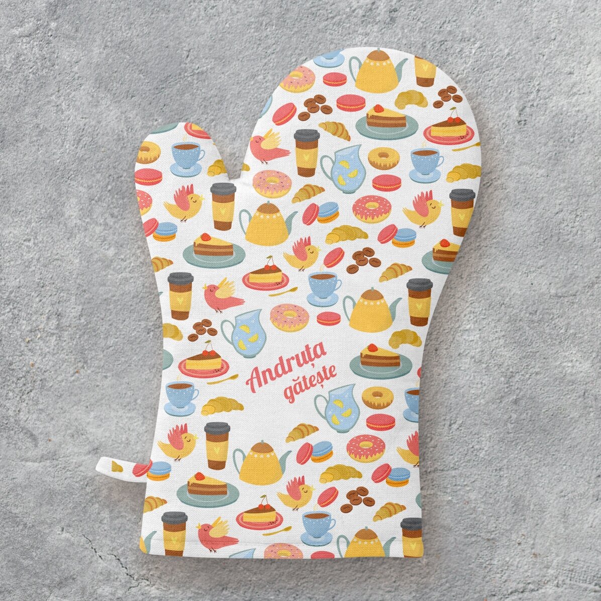 Guanto da cucina personalizzato con scritta - Modello "cookies"