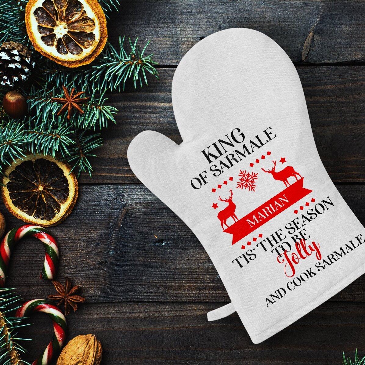 Guanto da cucina personalizzato con scritta - King of sarmale