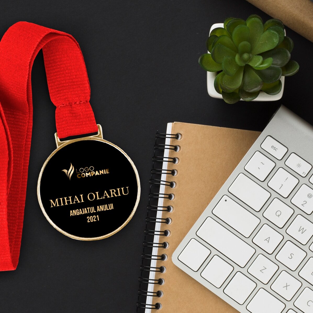 Medaglia personalizzata con logo e testo