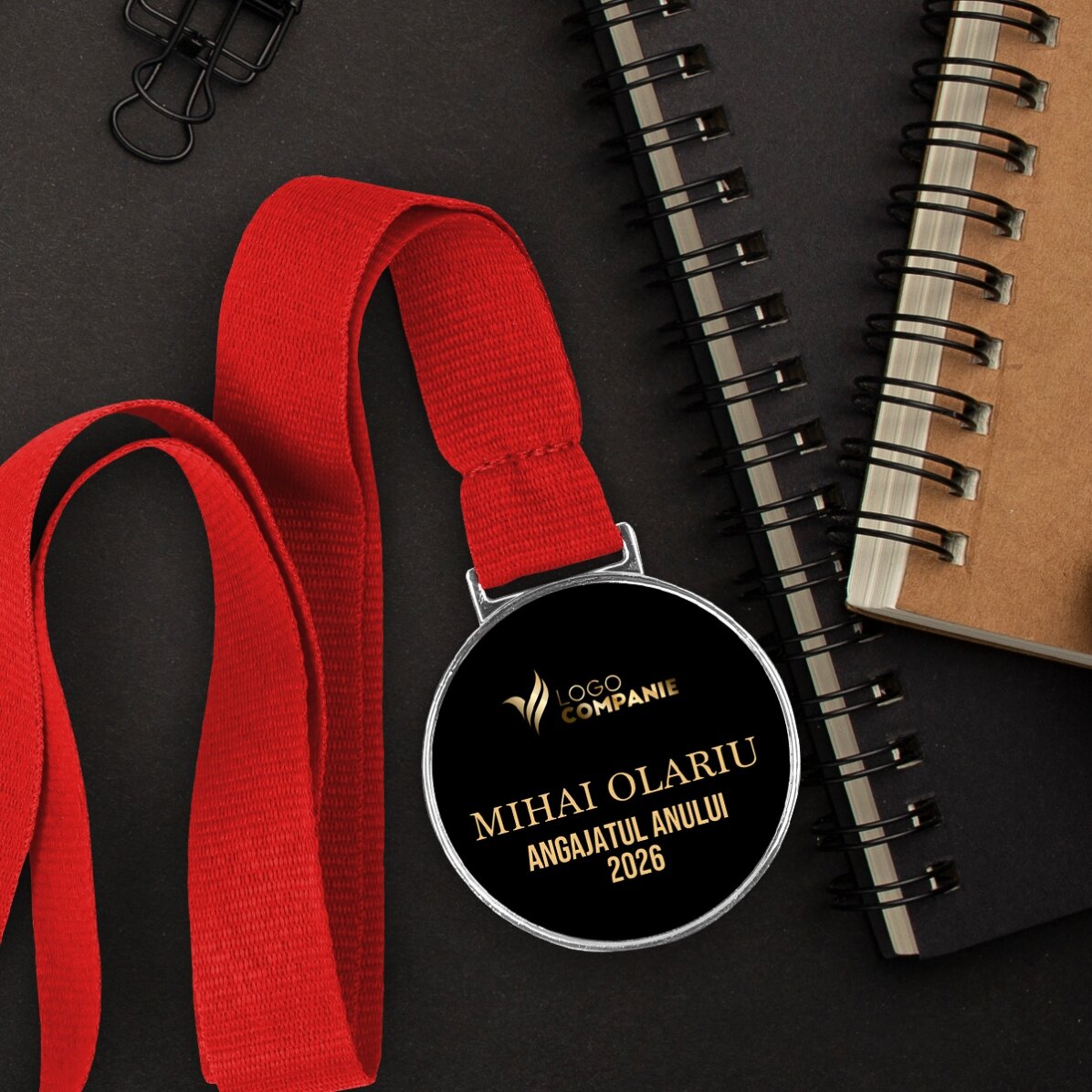 Medaglia personalizzata con logo e testo