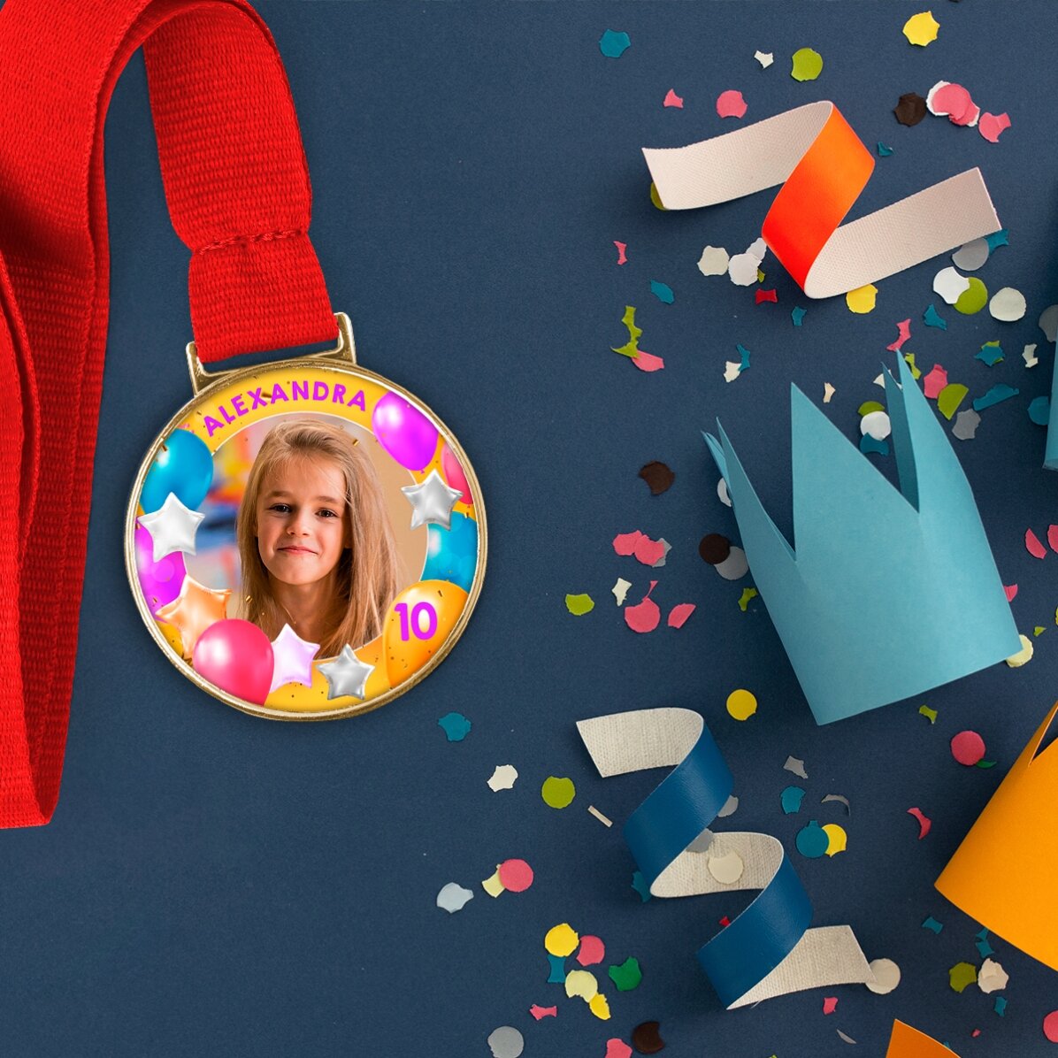 Medaglia personalizzata con foto e testo - Buon compleanno