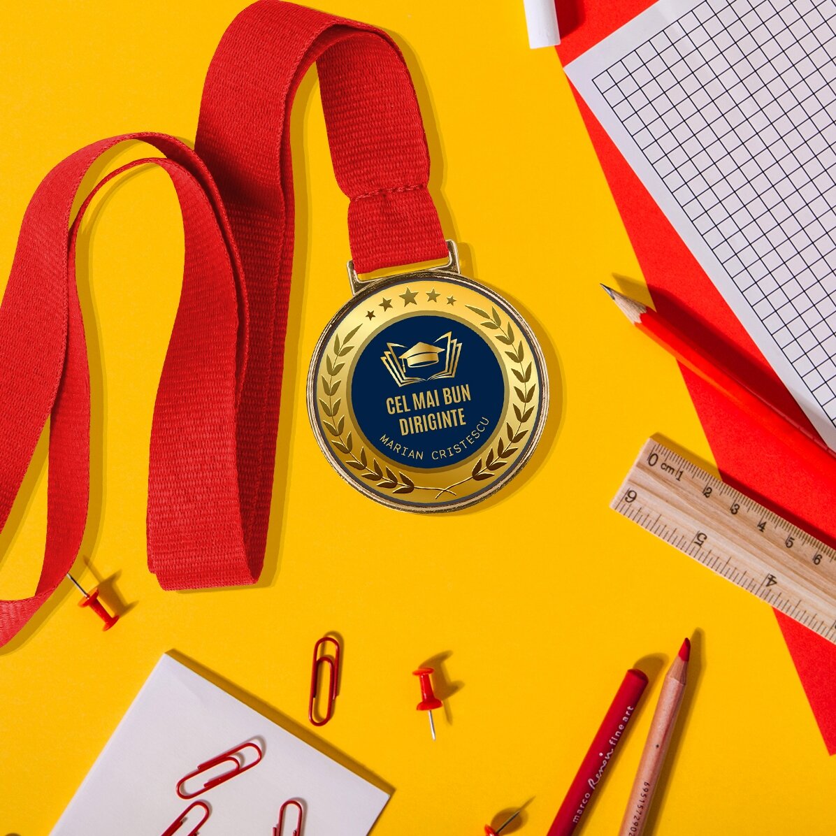 Medaglia personalizzata con scritta - Il miglior tutor