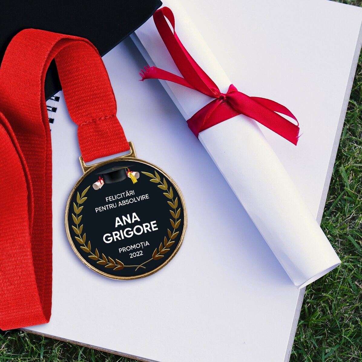 Medaglia personalizzata con dedica - Auguri per la laurea