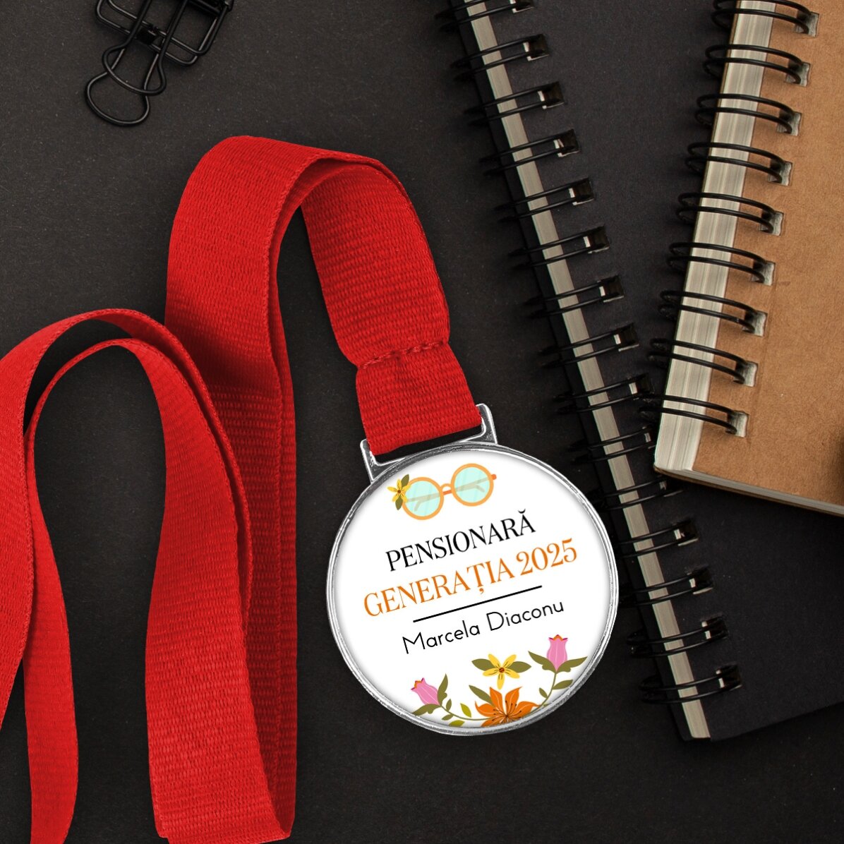 Medaglia personalizzata con dedica - Pensionamento