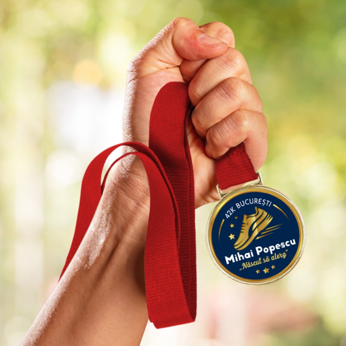 Medaglia personalizzata con scritta per corridori