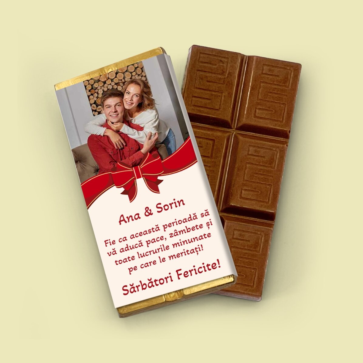 Mini tavoletta di cioccolato personalizzata con una foto e una scritta - Fundita