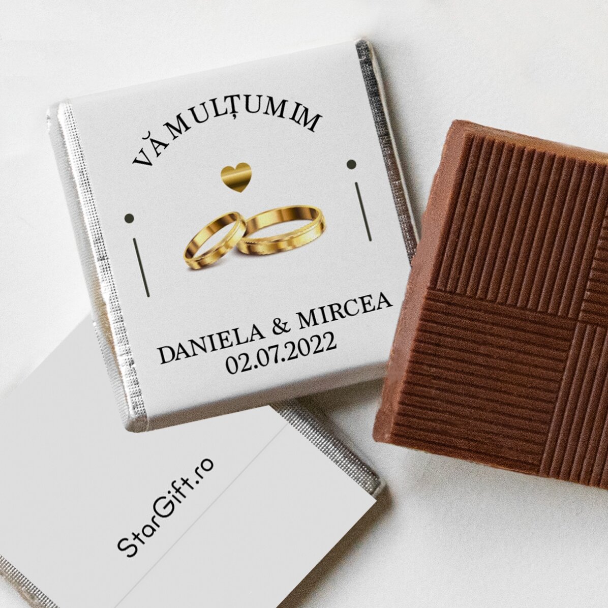 Mini cioccolatino personalizzato per bomboniera di nozze con scritta - Grazie