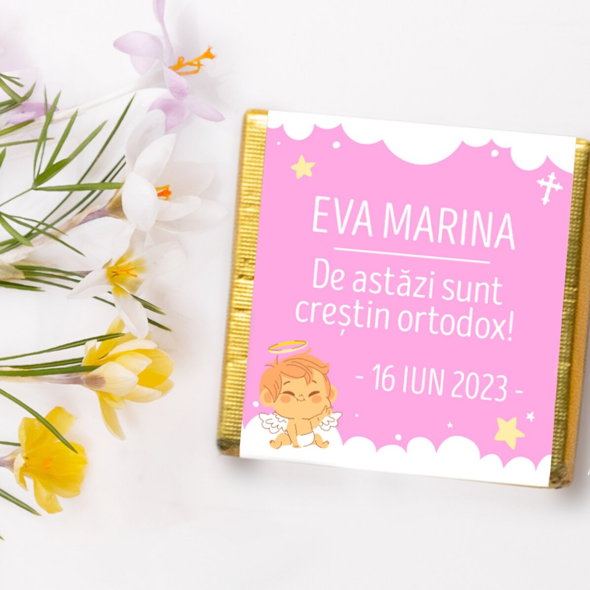 Mini tavoletta di cioccolato personalizzata con messaggio - Da oggi sono cristiano