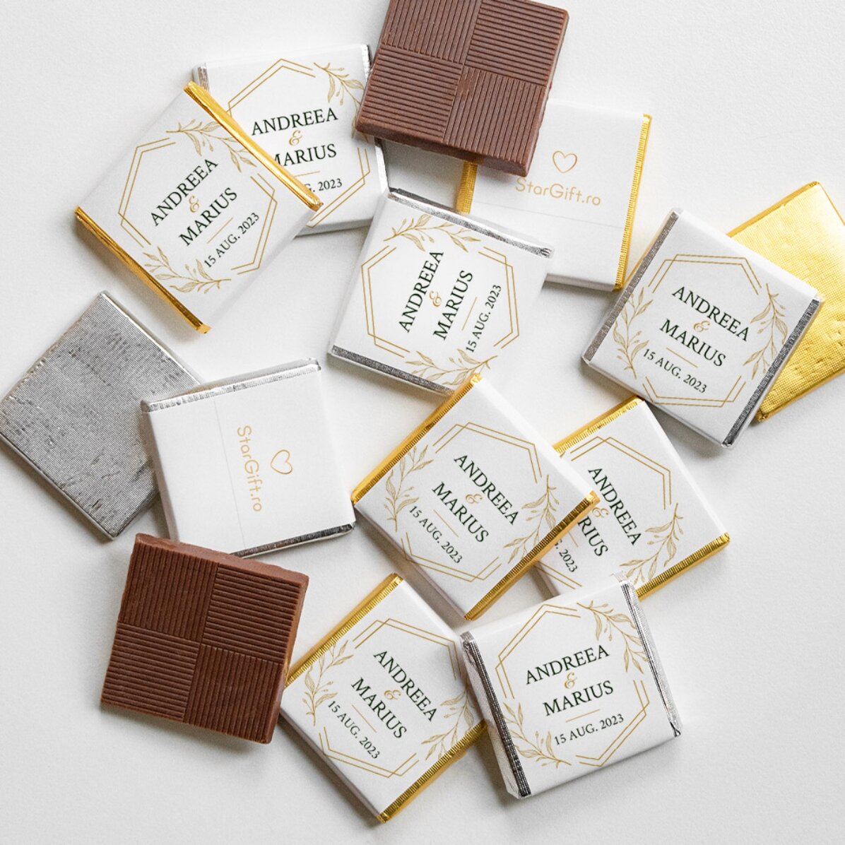 Mini cioccolatino personalizzato con messaggio - Oro